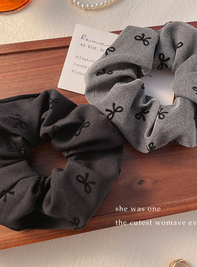 灰色波点大肠发圈复古高弹力耐用皮筋女扎头圈发绳女2025新款头饰