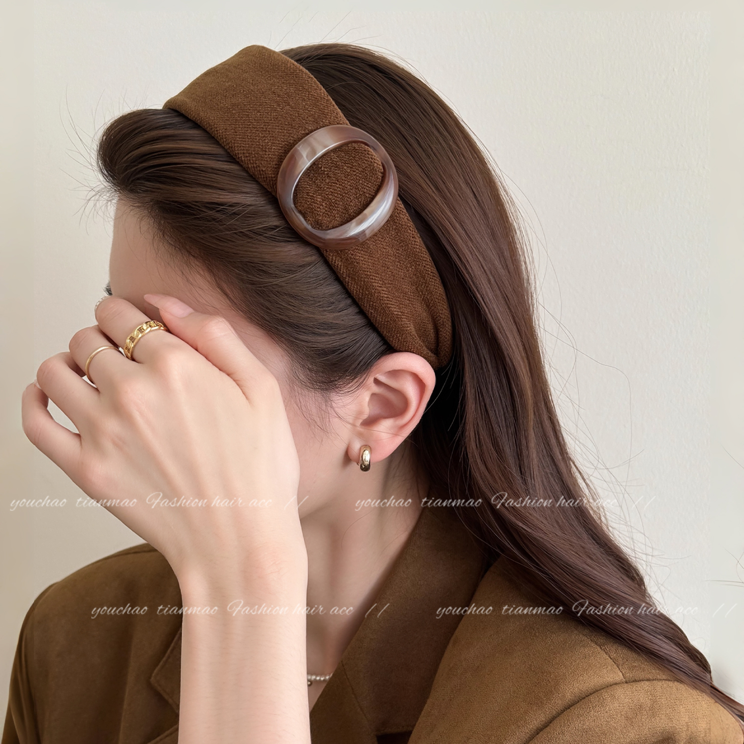 秋冬高智感宽边发箍~质感绒面