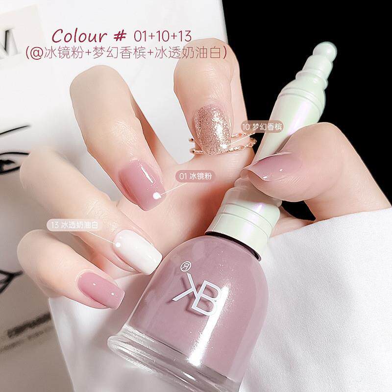 秋冬透明裸色铃铛水性指甲油免烤快干持久不可剥果冻美甲店指甲油