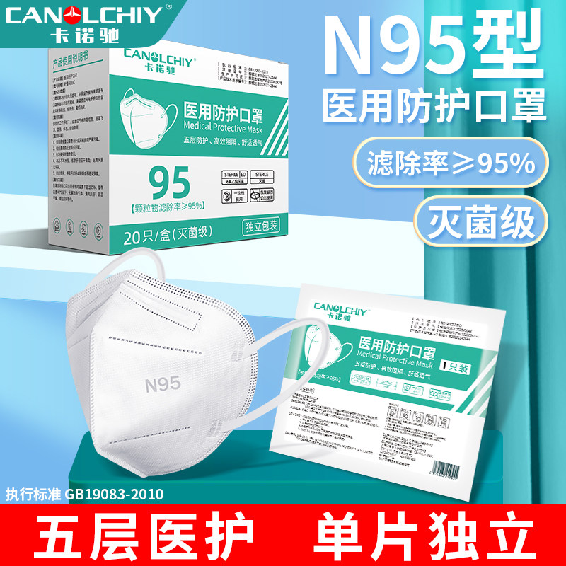 独立包装N95医用防护口罩医疗级别3D立体一次性医护专用批发整箱K