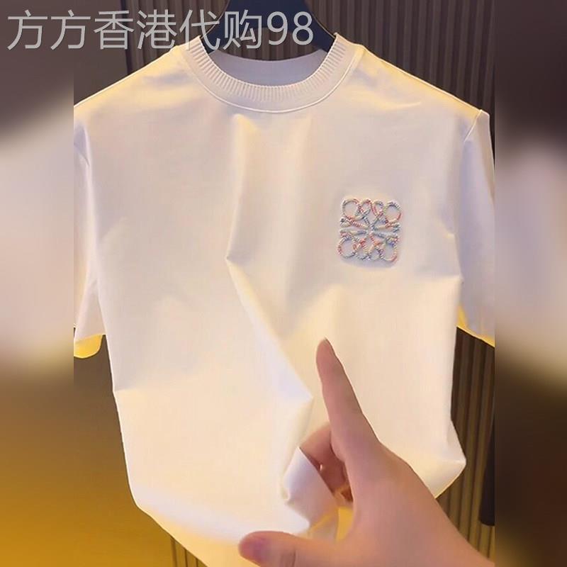 轻奢2026夏季男女同款潮牌圆领短袖T恤百搭纯棉宽松休闲半袖