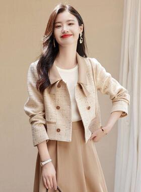 香港TIMO小个子爆款春款2025新款女春秋小香风气质宽松短外套上衣