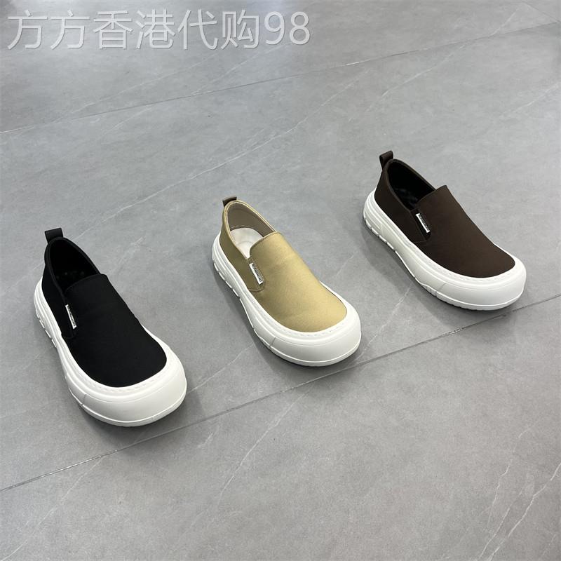 男鞋子夏季透气2026新款潮流百搭休闲运动鞋一脚蹬帆布鞋厚底板鞋