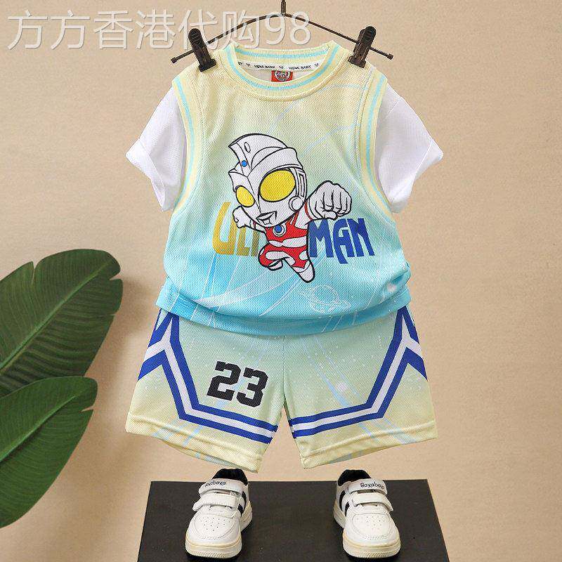 韩国洋派男童奥特曼衣服2026新款儿童运动短袖篮球服幼儿夏季服饰