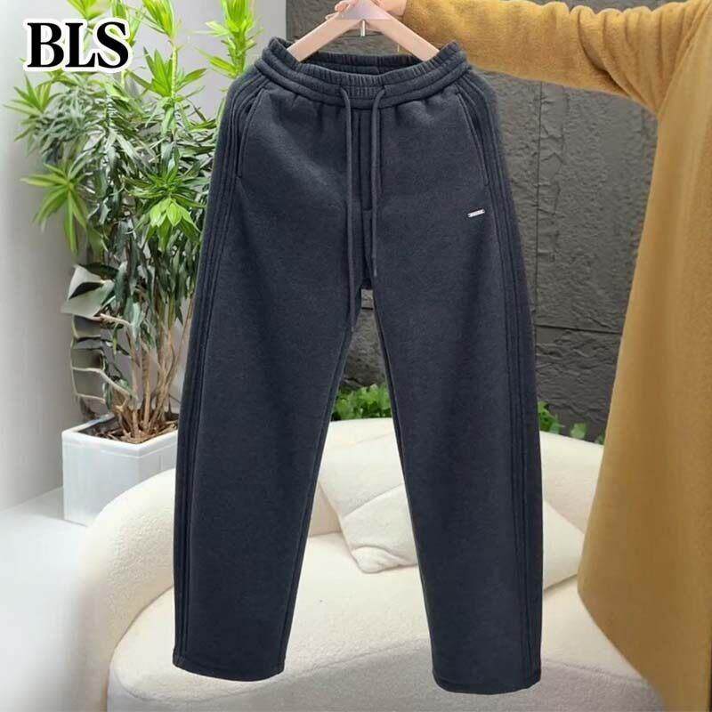 高端加绒加厚休闲裤男款冬季2025新款百搭保暖直筒裤男士运动卫裤