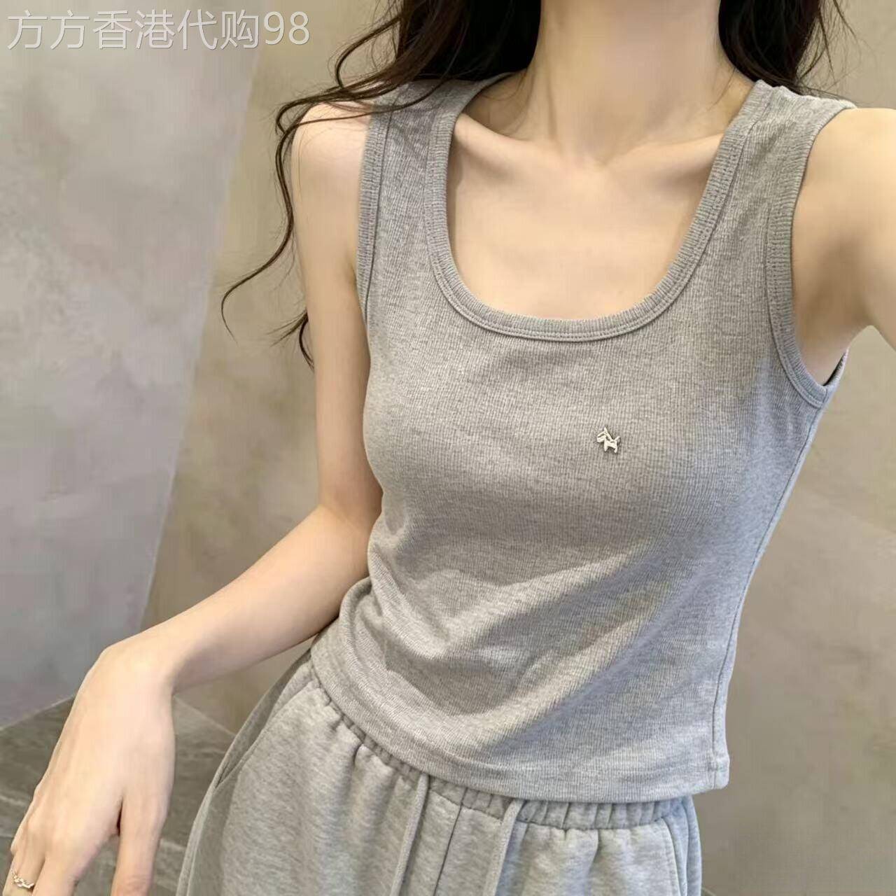 纯色吊带背心女外穿2026新款夏季U领简约百搭修身显瘦T恤无袖上衣