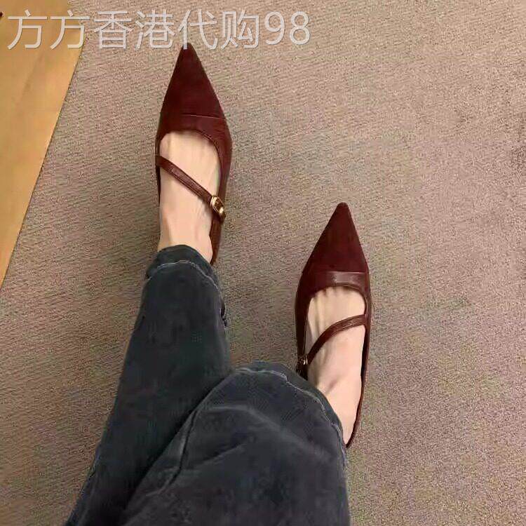 潮牌内增高法式复古气质红色单鞋设计感小众2025软底尖头玛丽珍鞋