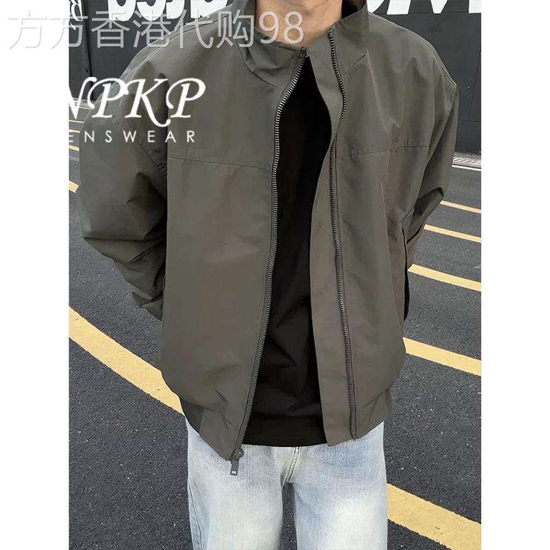 美式短款工装外套男士春秋季新款硬汉立领三防冲锋衣飞行夹克男装