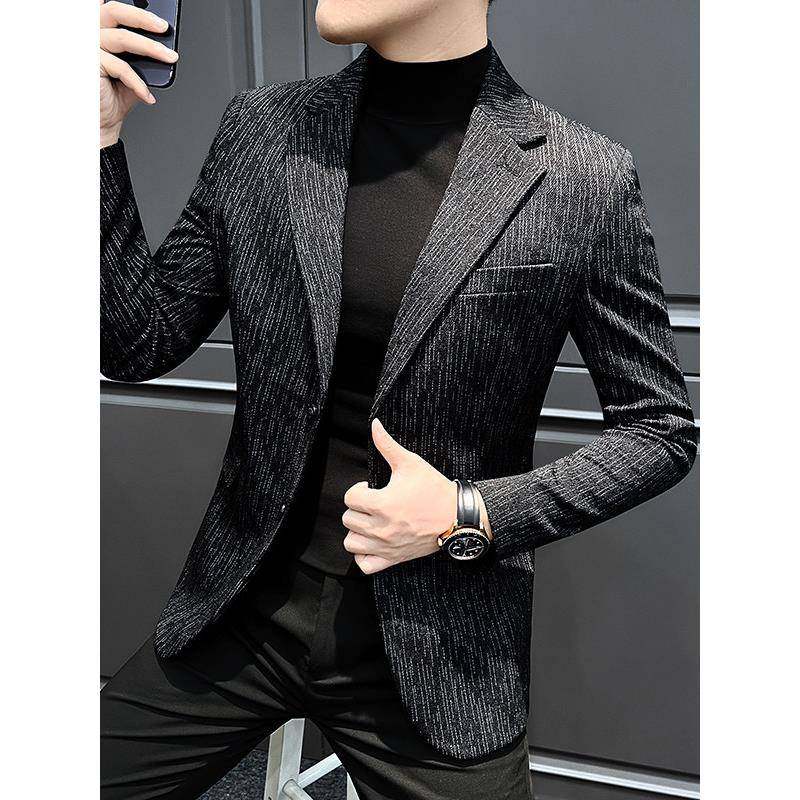 高端轻奢痞帅休闲小西装外套男2025新款秋季单西韩版修身帅气西服