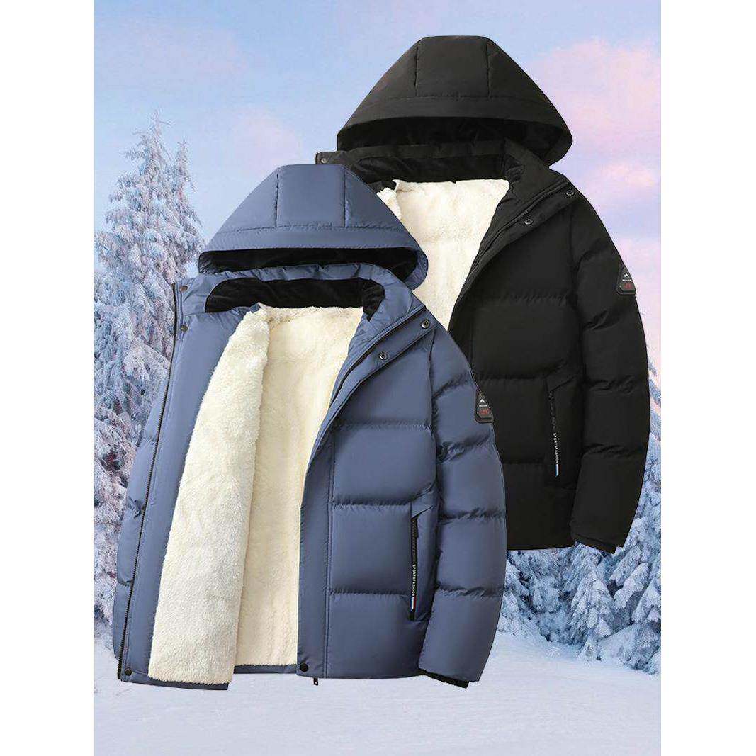 棉衣男款冬季加厚防寒服休闲宽松脱帽防风防水加绒保暖棉衣外套男