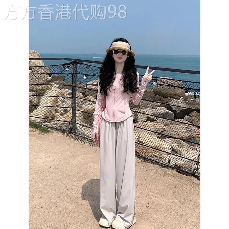 潮牌成套搭配女2026夏季小香风时尚梨形身材运动休闲防晒两件套装