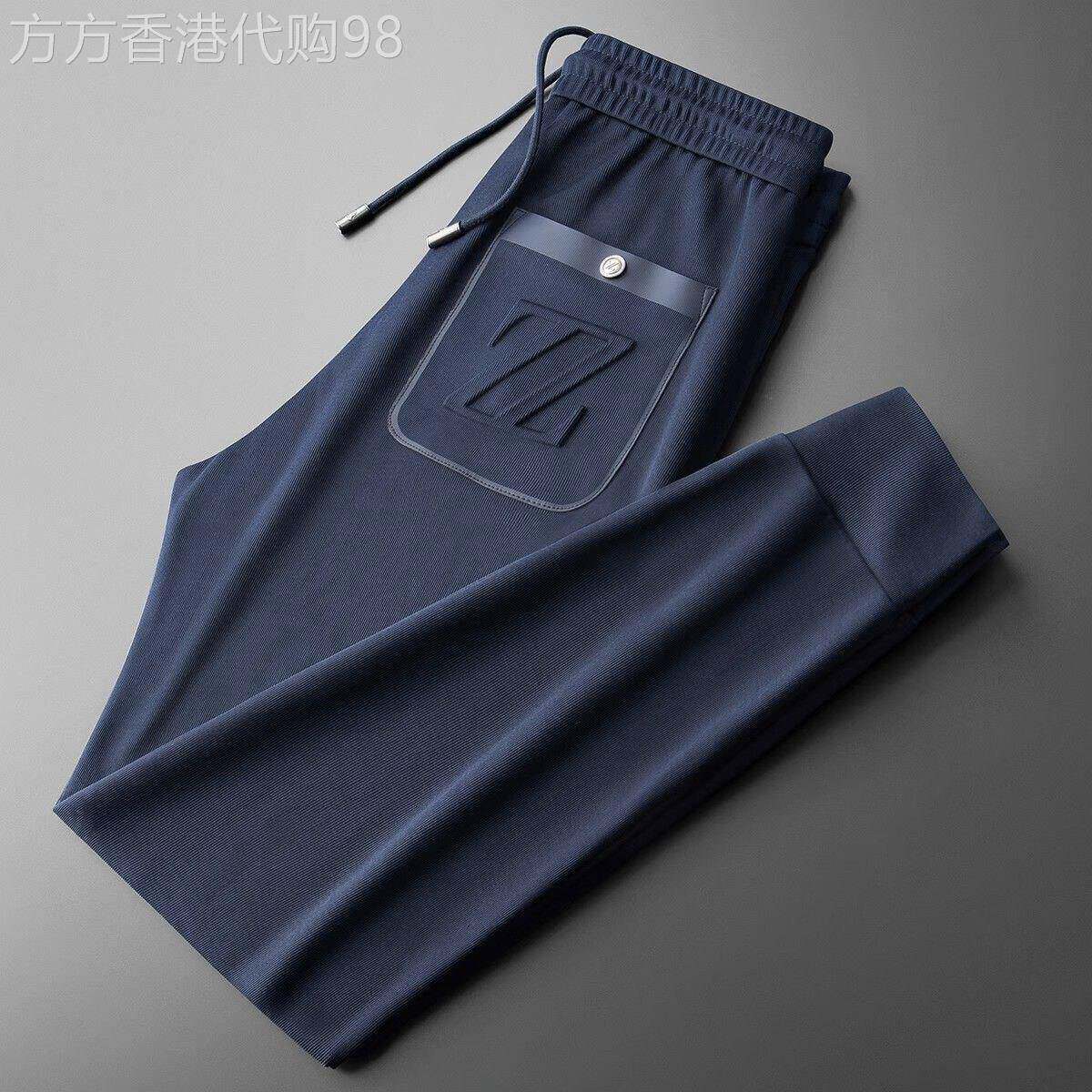 休闲运动裤男夏季薄款亲肤柔软男士裤子时尚潮流字母弹力小脚卫裤
