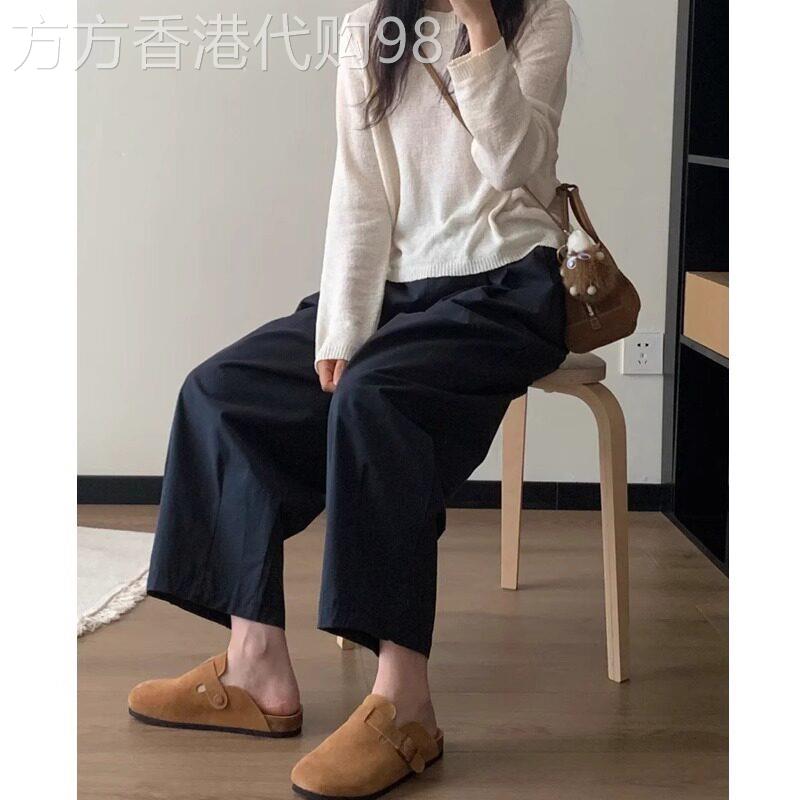 阔腿裤女夏季薄款2025新款高腰垂感宽松大尺码小个子九分罗卜哈伦