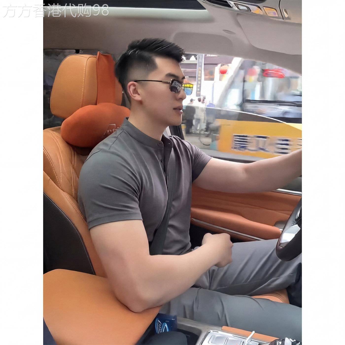 老钱风男士短袖Polo衫立领t恤修身商务休闲年轻上衣夏季薄款透气