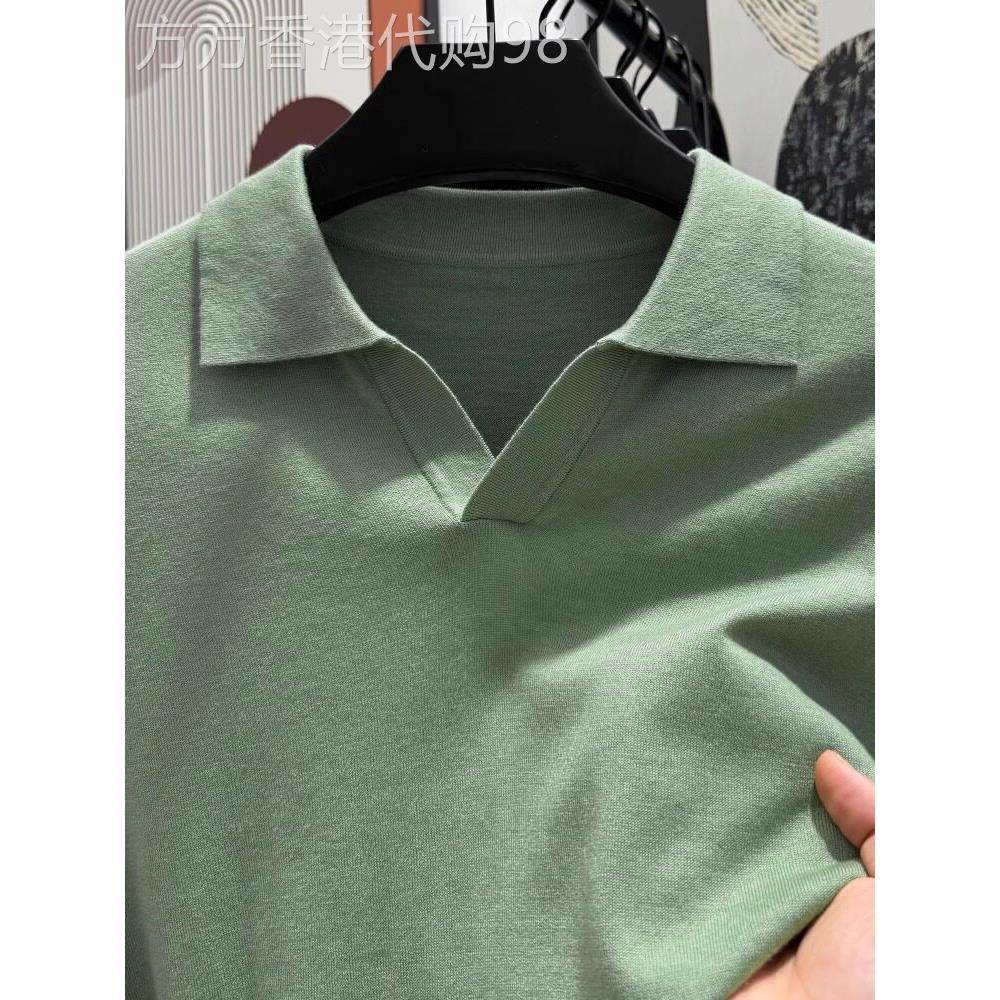 BOZZ BURY~全天候舒适!新疆长绒棉针织长袖男士韩版海鸥领polo衫