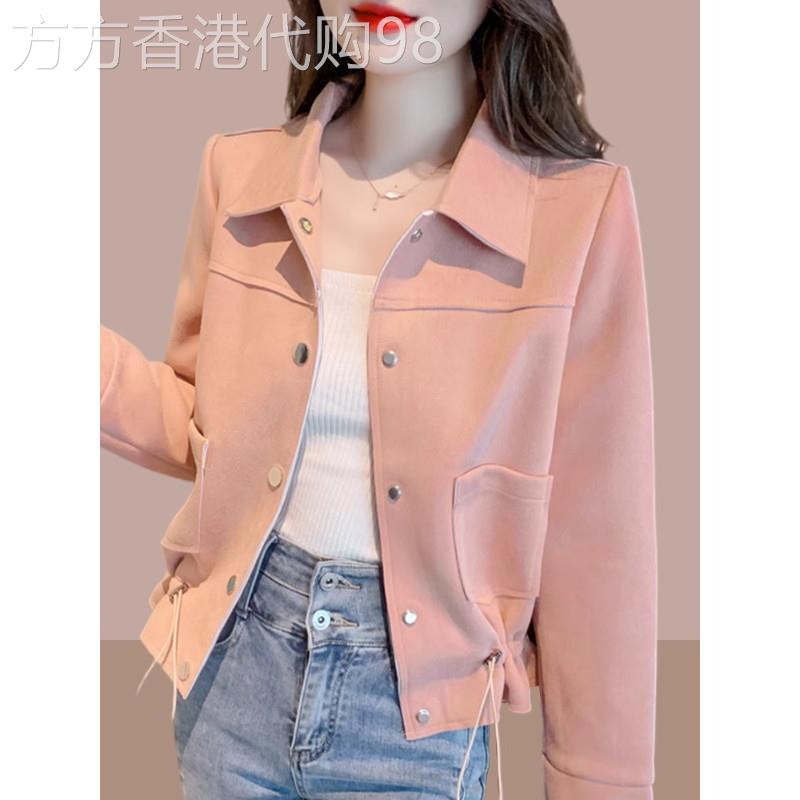 高级感粉色小香风外套女士春秋季大码正肩短款棒球服夹克欧货上衣
