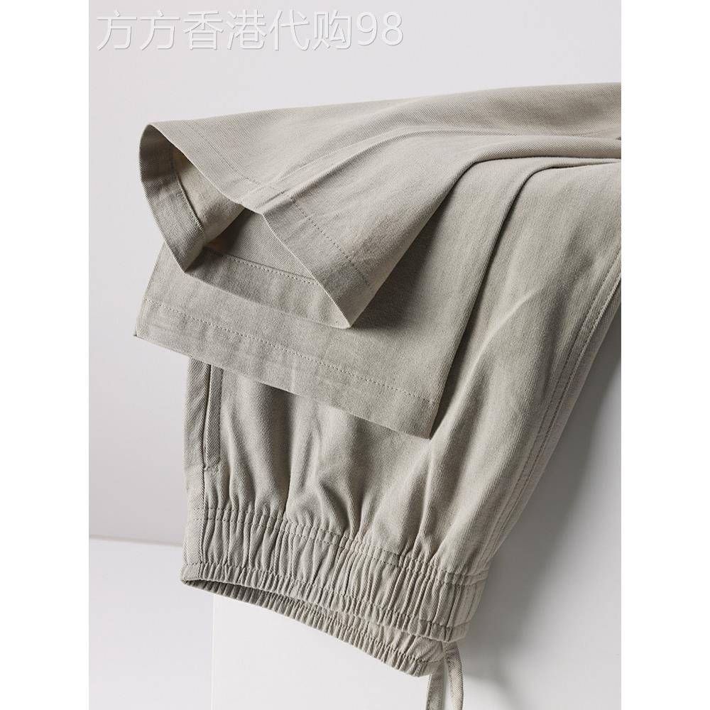 高端宽松直麻布休闲裤2025新夏季薄褶皱棉和亚麻裤子的男子