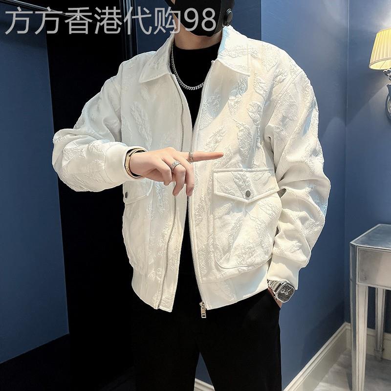 精神小伙夹克男装修身韩版提花上衣2025新款爆款潮牌痞帅炸街外套
