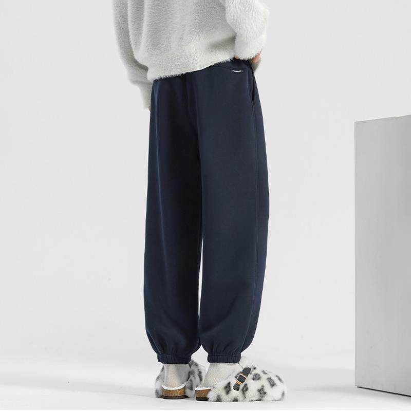 潮牌高个子加长羊羔绒束脚卫裤男冬季2025新款加绒加厚保暖休闲裤