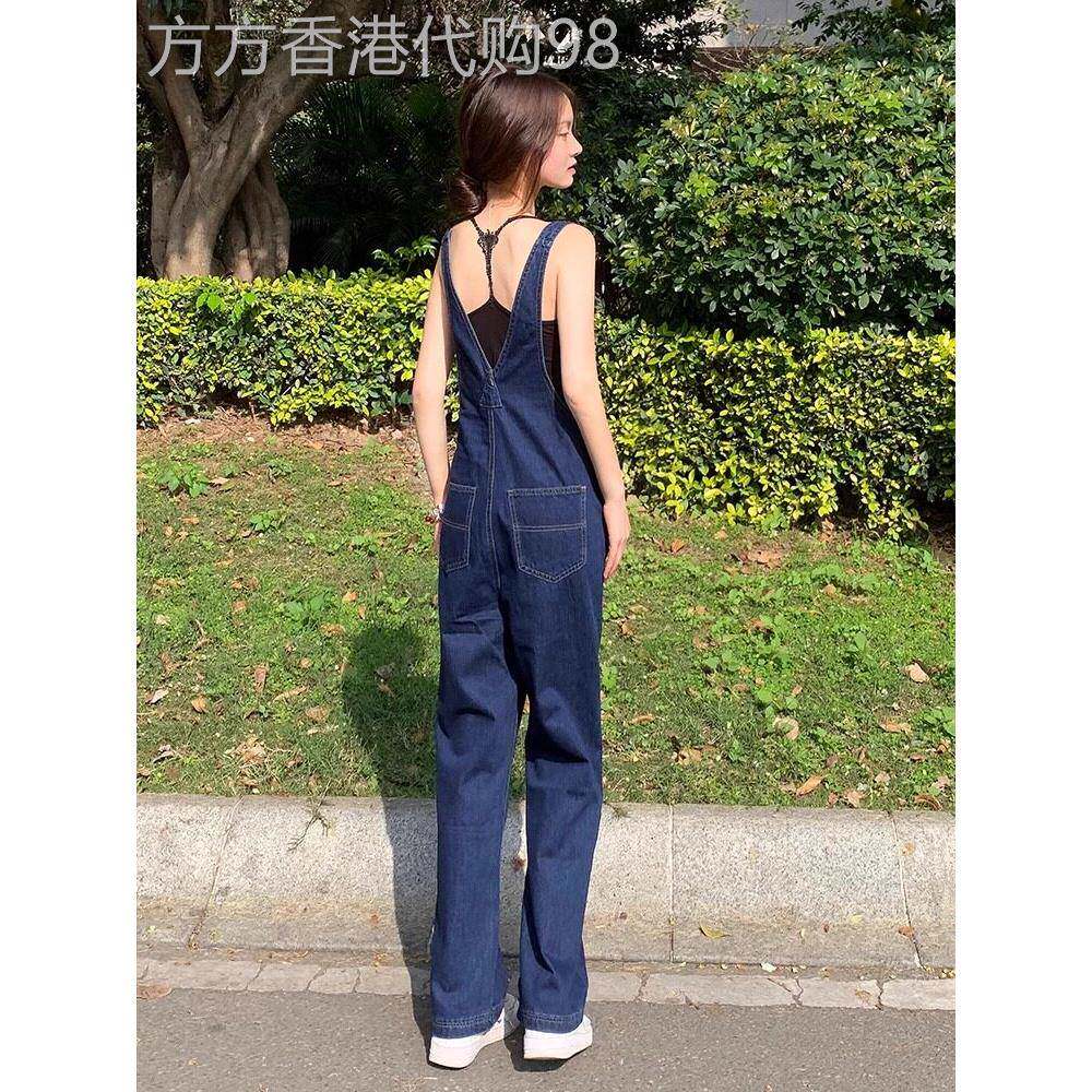 牛仔背带裤女夏季薄款2025新款爆款设计感网红宽松洋气阔腿连体裤