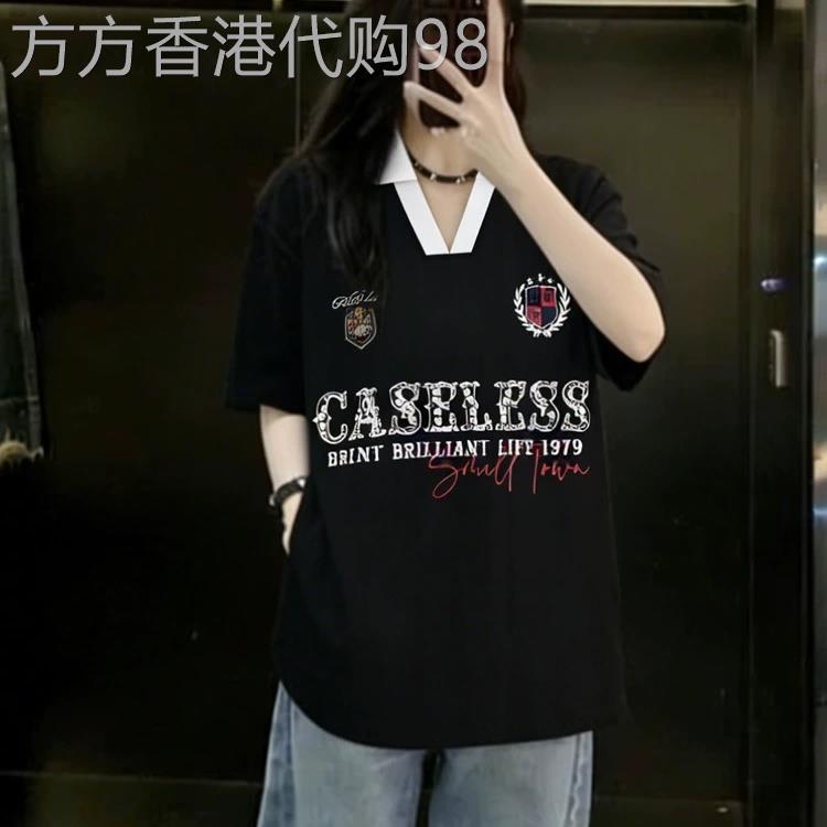 欧货大版黑色短袖t恤女2026新款夏季纯棉中长款宽松显瘦美式上衣