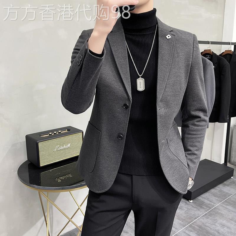休闲西装外套男春秋季高级感商务修身小西服韩版英伦雅痞潮牌男装