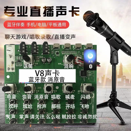 other/其他 V8闲鱼二手市场V8声卡直播设备K歌声卡套装电容麦克风