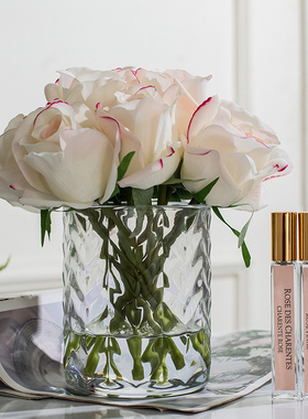 法国COTE NOIRE波纹杯11朵玫瑰 无火香氛花 持久清新扩香花朵摆件