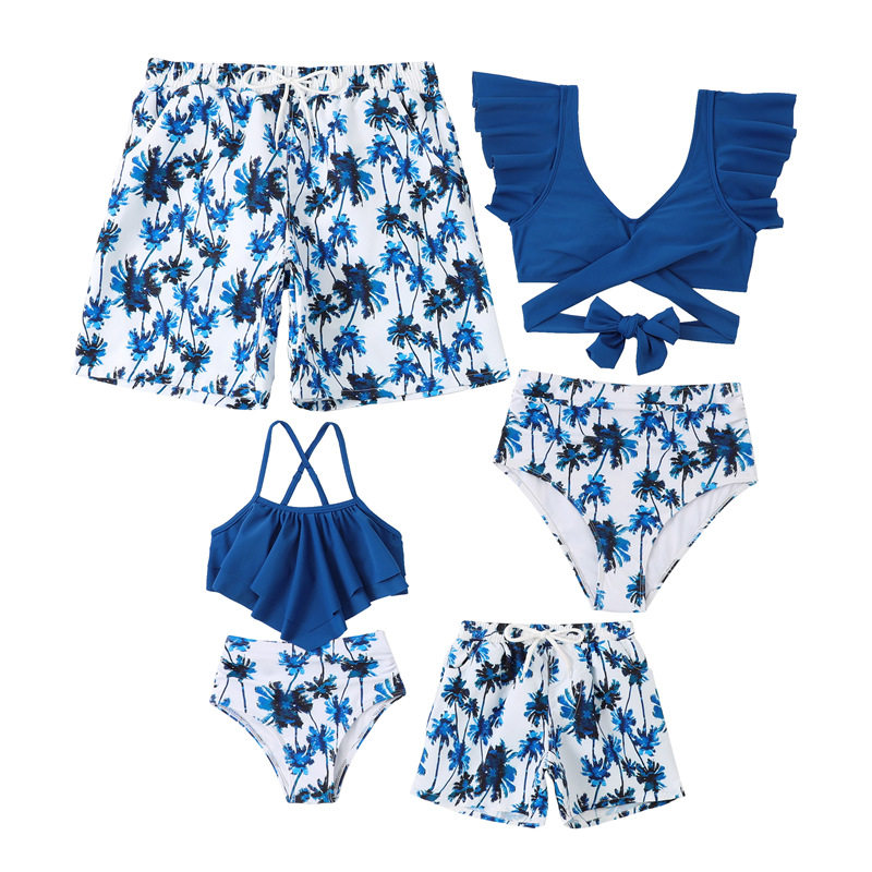 Family swimsuit set新款亲子款泳衣速干沙滩裤中小童泳装比基尼
