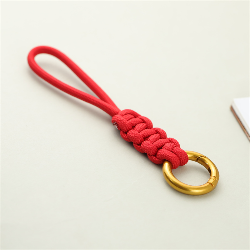 创意手工编织汽车钥匙链绳本命年红绳背包扣挂钩车后视镜饰品挂绳