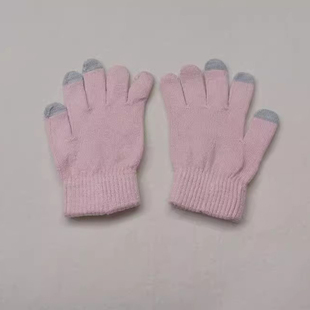 秋冬丝羊绒保暖触屏手套男女通用防冻御寒绢丝分指手套手机平板