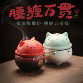 醒狮香炉家用室内檀香炉熏香炉盘香炉香薰炉沉香香插创意陶瓷摆件