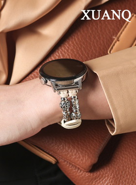 萱芊适用于华为GT6藏纹皮高级感华为手表GT5GT4表带watch4/3pro女款GT3/2pro手表带FIT3/2新款荣耀4pro小香风