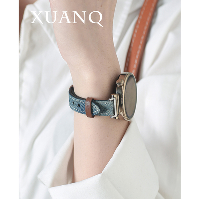 萱芊适用于华为GT扎染牛仔表带