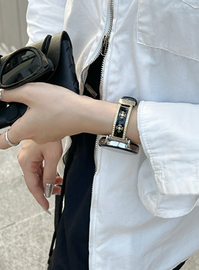 萱芊适用GT6金属拼皮华为gt5表带女watch5手表gt4新款pro女款智能watchgt5高级gt2女士gt3女运动gt秋冬gt1