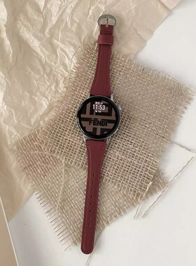 萱芊适用GT6华为gt5表带女watch5手表gt4新款pro女款智能watchgt5高级gt2女士gt3女41mm皮质gt小香风gt红棕色