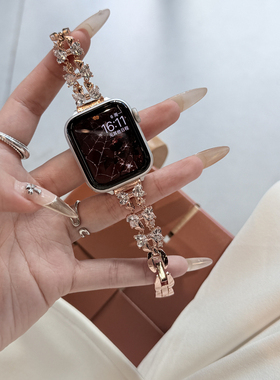 萱芊适用于oppowatchx表带手表oppowatch3表带金属oppo新款watch智能4pro女款原装watch2手环时尚SE42玫金色