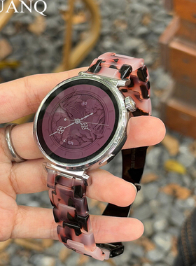 萱芊适用于秋冬三珠树脂运动表带华为手表GT5proGT4表带女款GT3/2/1Fit321运动款新款荣耀magic2/4pro