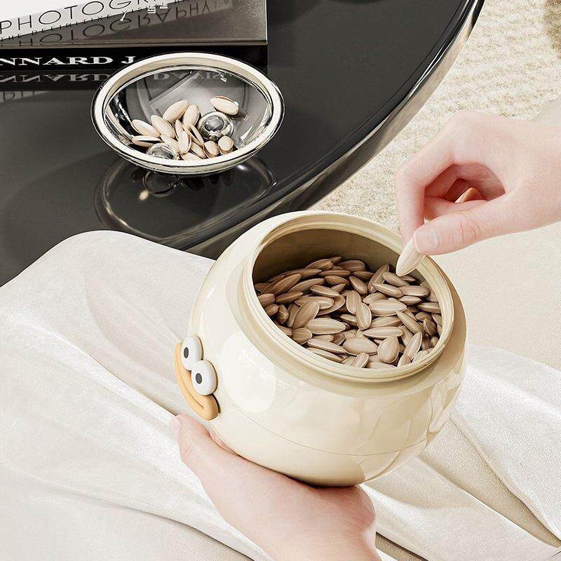 日本进口MUJIE懒人嗑瓜子神器糖果零食坚果盘客厅密封防潮干果盒