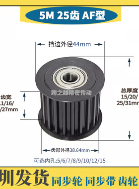 BHTFW/EVD钢5M25齿宽11/16/21/27涨紧惰轮S45C内孔5/6/8/10/1215