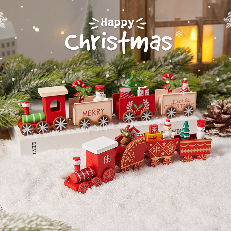 圣诞节装饰品小火车摆件微景观节日场景氛围布置道具儿童玩具礼物