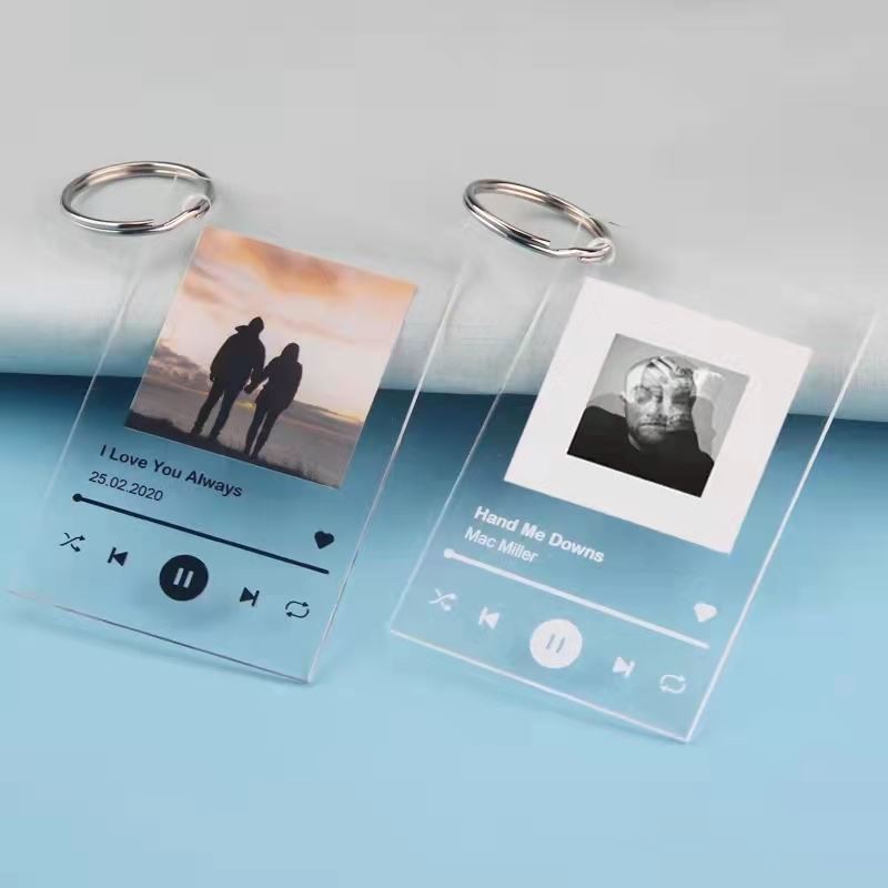 双面定制照片钥匙扣 custom keychain picture diy gift photo