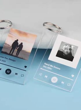 双面定制照片钥匙扣 custom keychain picture diy gift photo