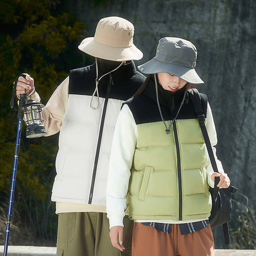 啄木鸟棉马甲男女款冬季立领加厚保暖背心潮流外套棉服情侣装棉衣