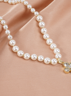 四叶花锆石珍珠颈链项链2026新款