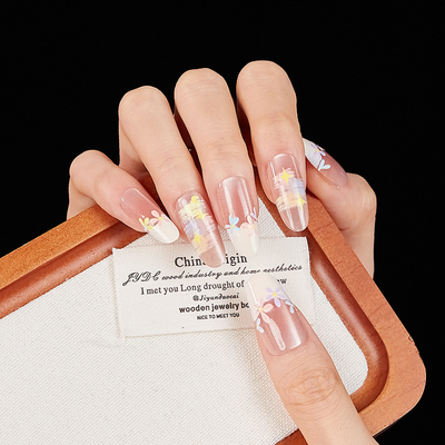 Moefox穿戴甲中短款纯手工美甲指甲贴片2025新款高级感椭圆成品甲