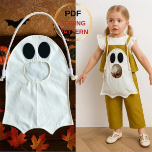 万圣节幽灵鬼袋Halloween Ghost Bag PatternDIY儿童讨糖果收纳袋