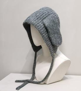 韩版 冷帽显脸小毛线帽保暖护耳雷锋帽 羊毛混纺针织帽子女秋冬时尚