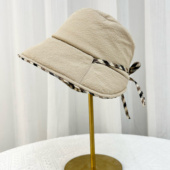 小香风格 纹可折叠渔夫帽女秋冬护耳亲肤保暖盆帽时尚 后开衩帽子女