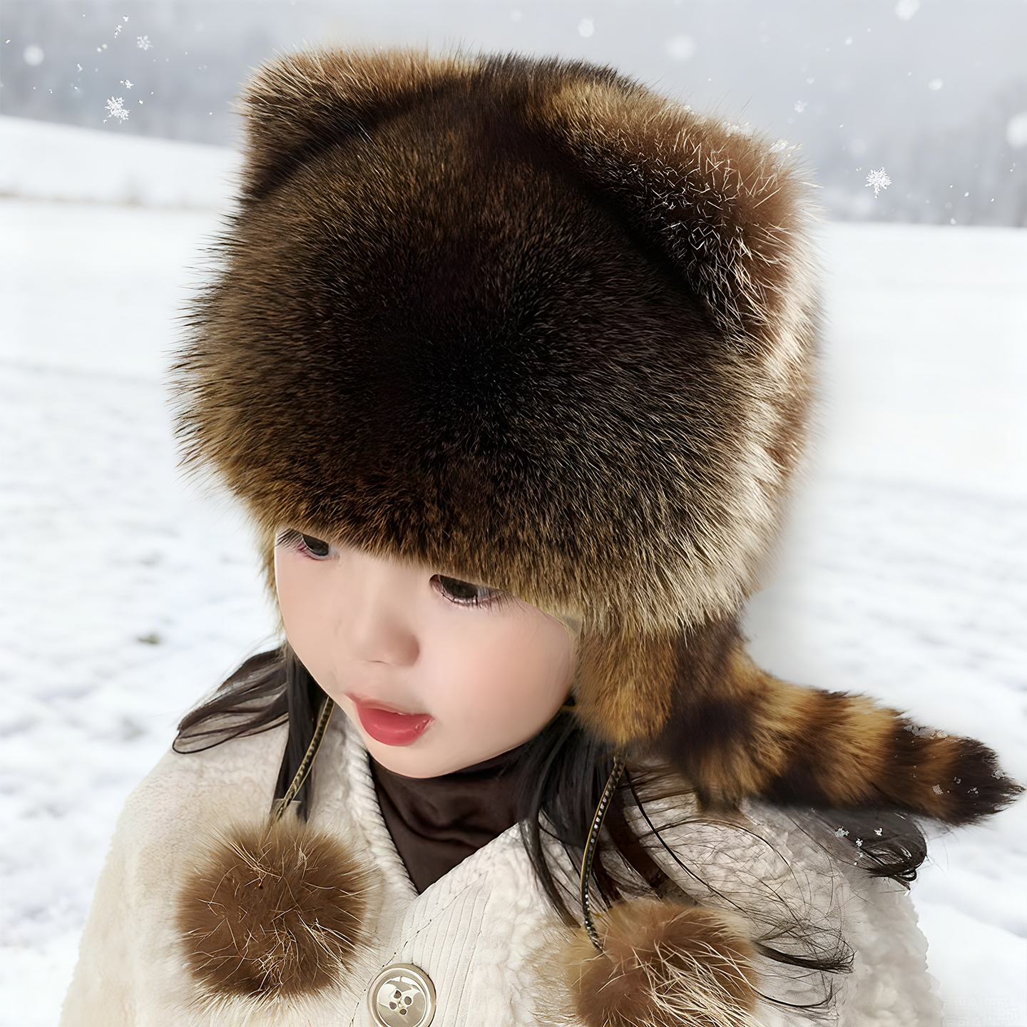 网红东北哈尔滨儿童帽子秋